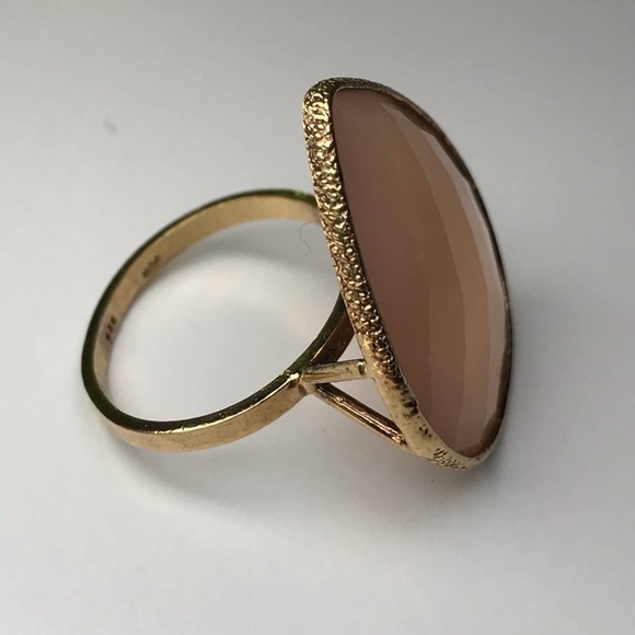 Jacmel Mauritius 925 Gold Tone Sterling Silver Semi Precious Faceted Size 8 - Picture 10 of 15